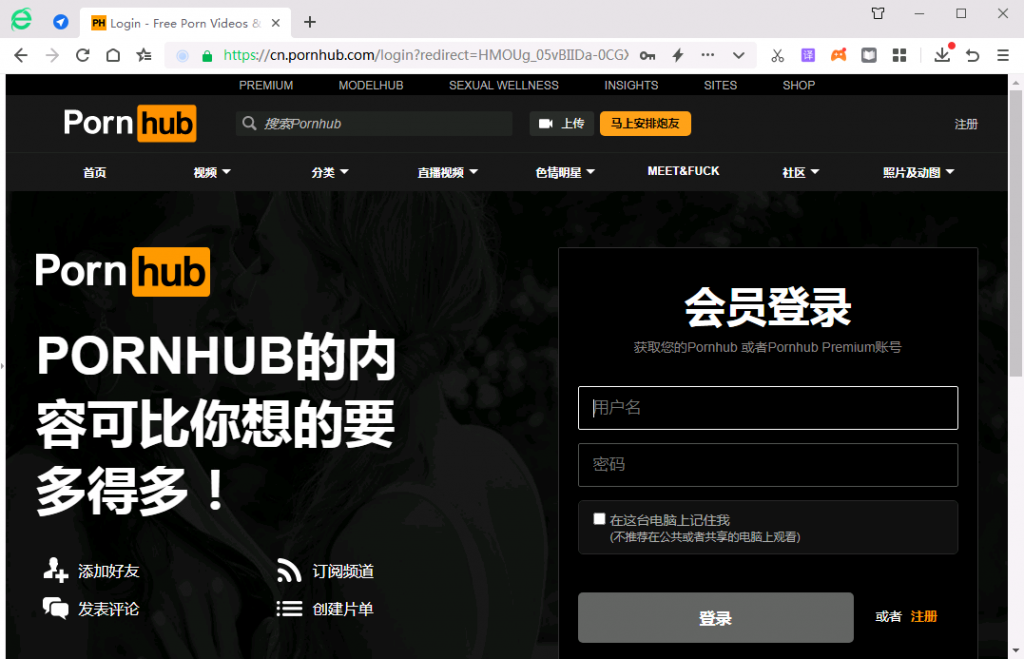 使用360安全浏览器访问P站截图