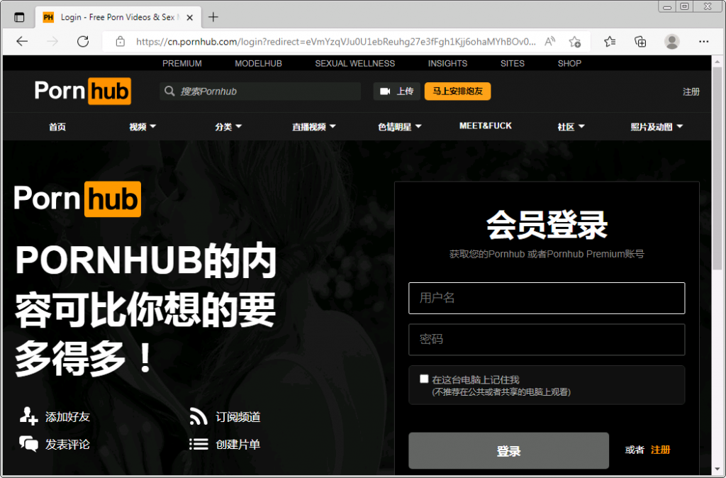 使用Edge浏览器访问P站截图