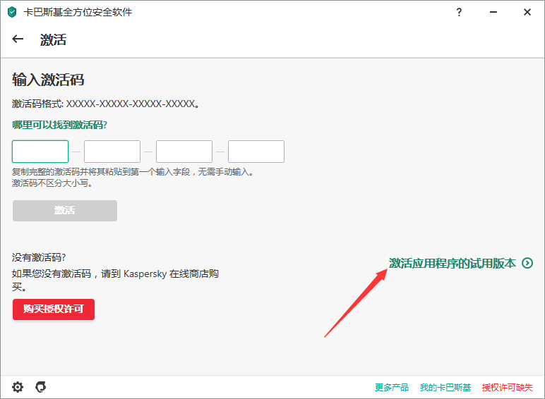 输入激活码