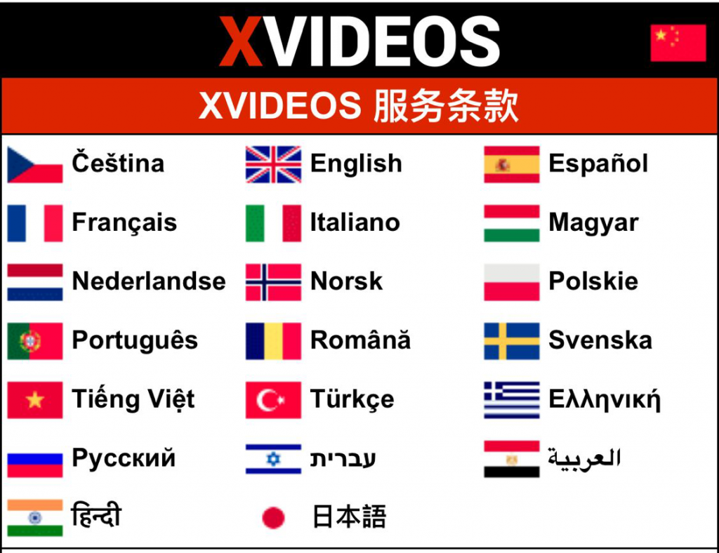 Xvideos支持各种语言